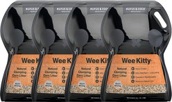 Rufus & Coco Wee Kitty Unscented Clumping Corn Cat Litter, 8.8-lb, case of 4