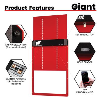 Show full view: Run Chicken Automatic Turkey Coop Door with Timer, Giant Red slide 2 of 10
