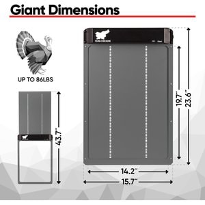 Run Chicken Door Opener GIANT Automatic Turkey Coop Accessory, Gray
