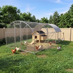 Rupzen Dome Shaped Waterproof UV-Resistant Canopy Chicken Coop with Perches & Support Poles, 17.7 x 8.9 x 6.4-ft