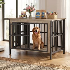 Rupzen Furniture-Style Dog Crate, White, 45-in