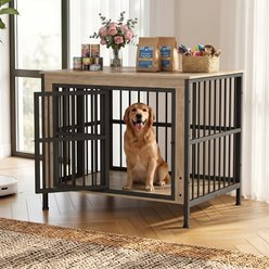 Rupzen Furniture-Style TV Stand Dog Crate, White, 40-in