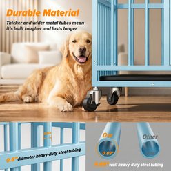 Rupzen Indoor Escape-Proof Double-Door Metal Dog Crate, Blue, 48 Inch slide 2 of 7