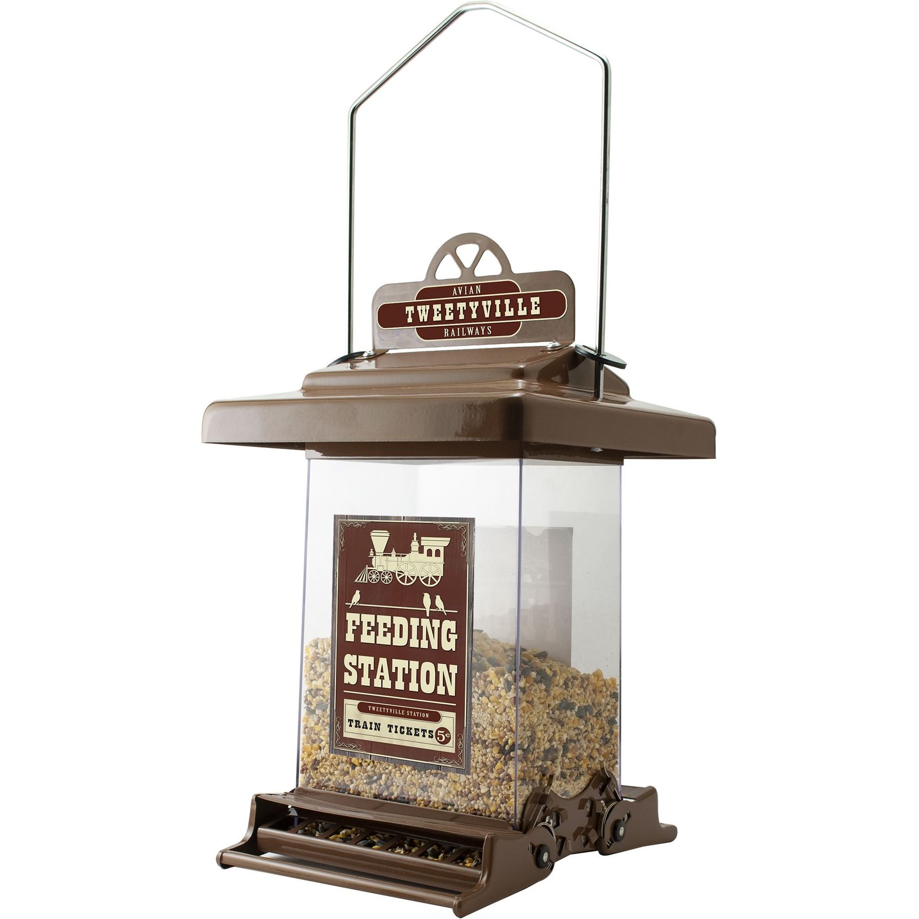 Rustic Farmhouse Absolute Train Feeder Station Squirrel-Resistant Wild Bird Feeder, 6-lb