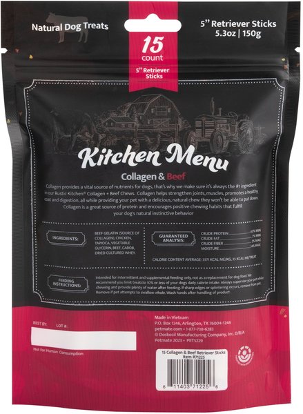 Out of Stock - RUSTIC KITCHEN Collagen Retriever Sticks Beef Flavored ...