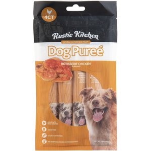 Rustic Kitchen Purees Rotisserie Chicken Flavor Lickable Dog Treats, 4 count