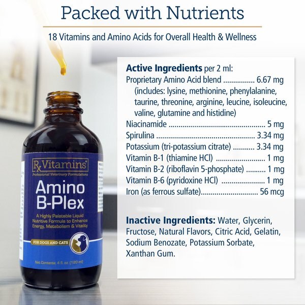 Rx Vitamins Amino B-Plex Liquid Nutritional Supplement for Cats & Dogs