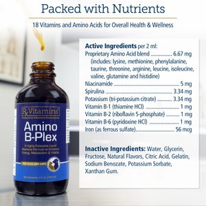 Rx Vitamins Amino B-Plex Liquid Nutritional Supplement for Cats & Dogs, 4-fl oz bottle