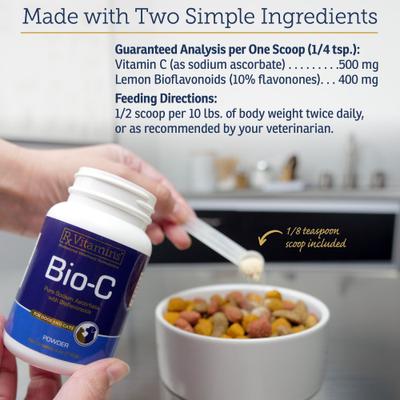 Show full view: Rx Vitamins Bio-C Powder Immune Supplement for Cats & Dogs, 4-oz bottle slide 6 of 8