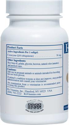 Show full view: Rx Vitamins CoQ10 30 Softgels Heart Supplement for Cats & Dogs, 30 count slide 6 of 8
