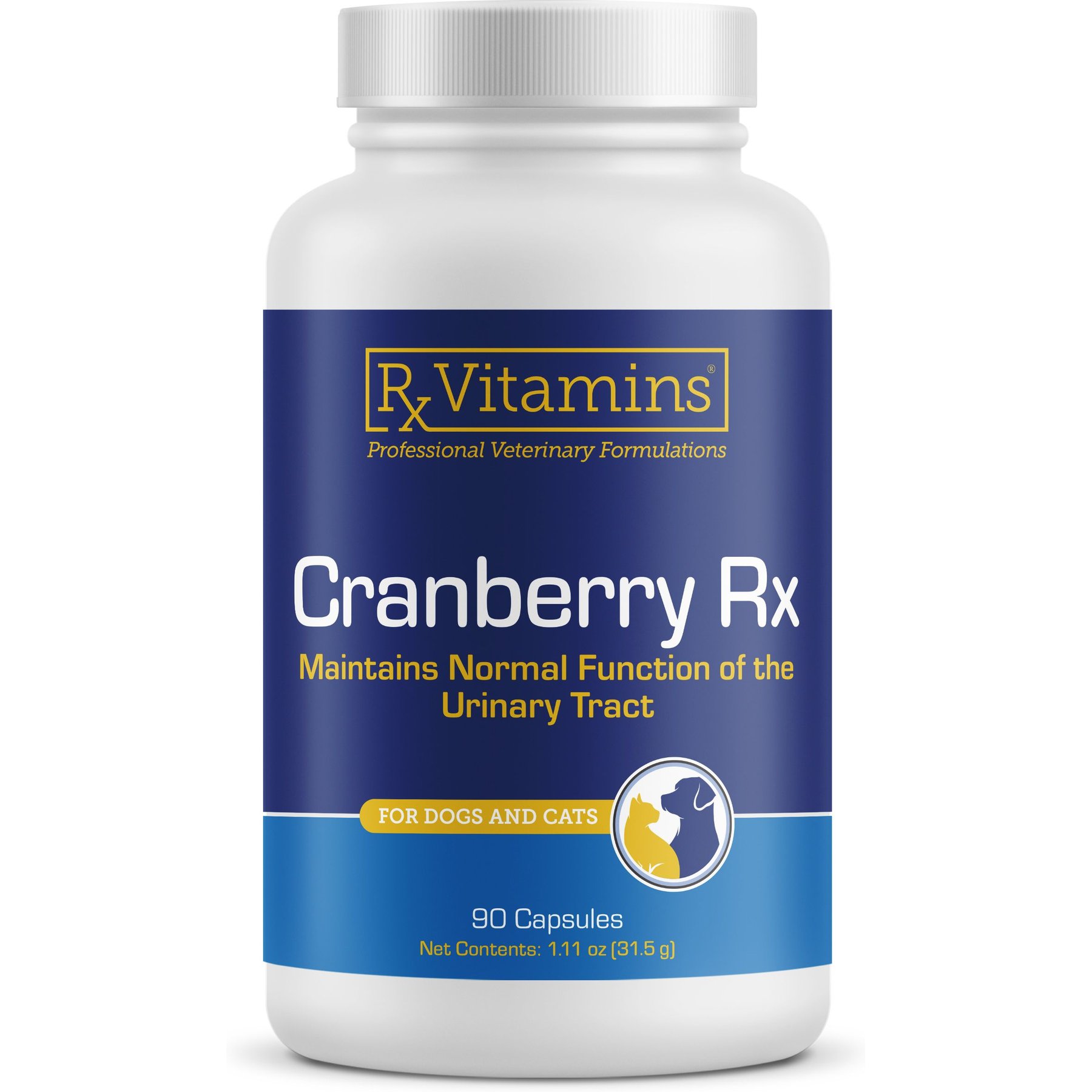Rx Vitamins Cranberry Rx Capsules Urinary Supplement for Cats & Dogs, 90 count