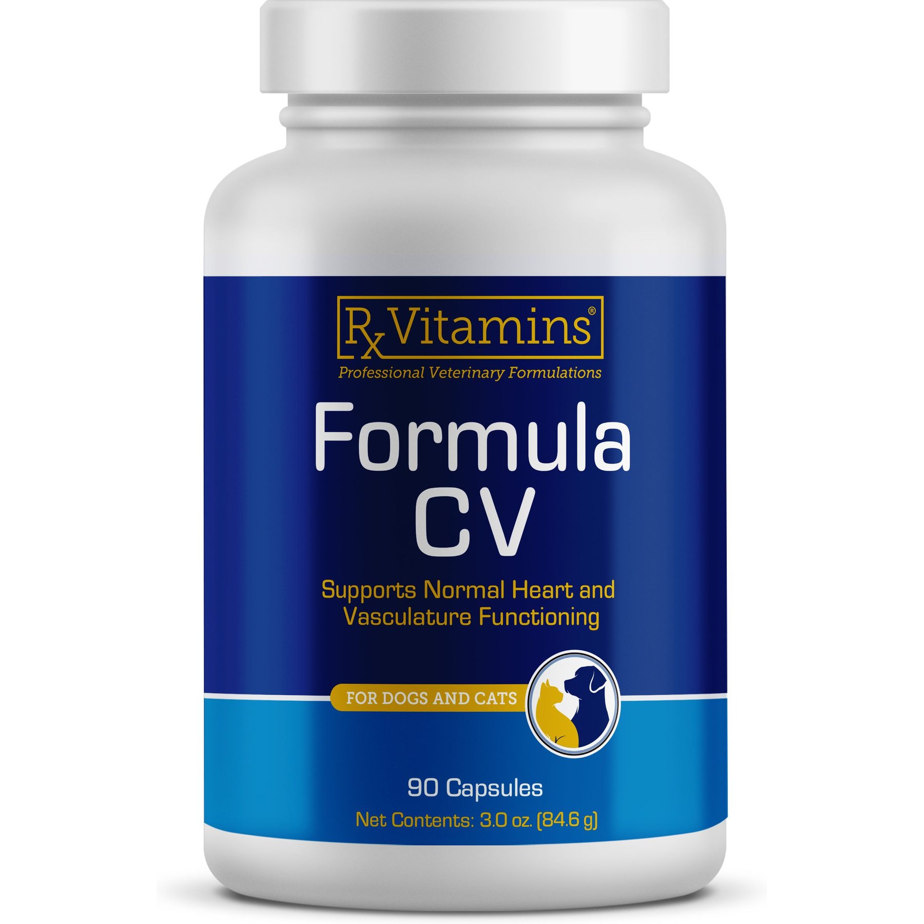 Rx Vitamins Formula CV Capsules Heart Supplement for Cats & Dogs, 90 count