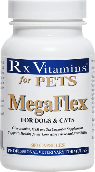 Show full view: Rx Vitamins MegaFlex Capsules Joint Supplement for Cats & Dogs, 600 count slide 1 of 6