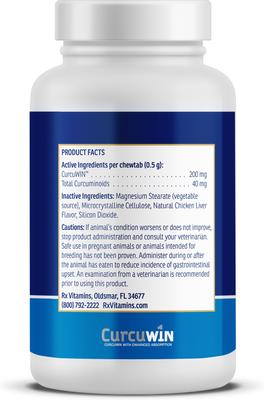 Show full view: Rx Vitamins RxCurcuWIN Chewable Tablet Immune Supplement for Cats & Dogs, 90 count slide 3 of 10