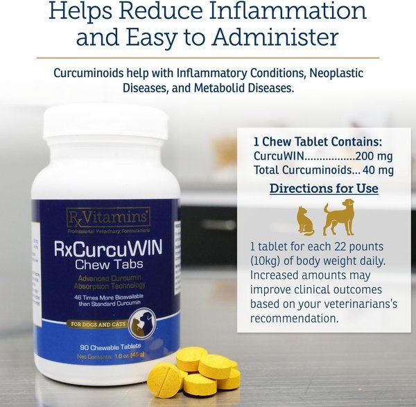 Rx Vitamins RxCurcuWIN Chewable Tablet Immune Supplement for Cats & Dogs