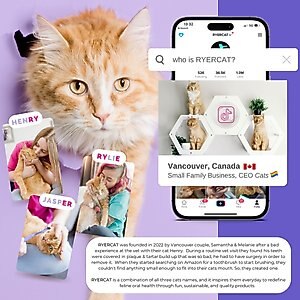 RYERCAT Dual Sided Cat Dental Toothbrush, Amethyst
