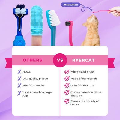 Show full view: RYERCAT Dual Sided Cat Dental Toothbrush, Lavender slide 4 of 9