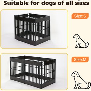 RYPetmia 6-Panel Indoor & Outdoor Foldable Heavy Duty Personalized Coated Metal Dog & Cat Exercise Pen, Black, Small: 31.5-in