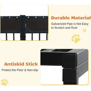 RYPetmia 6-Panel Indoor & Outdoor Foldable Heavy Duty Personalized Coated Metal Dog & Cat Exercise Pen, Black, Small: 31.5-in