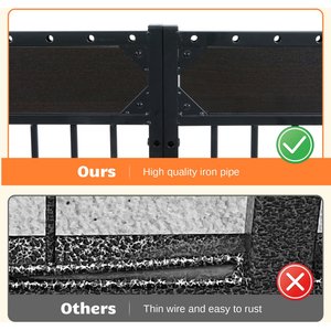 RYPetmia 6-Panel Indoor & Outdoor Foldable Heavy Duty Personalized Coated Metal Dog & Cat Exercise Pen, Black, Small: 31.5-in