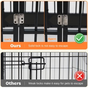 RYPetmia 6-Panel Indoor & Outdoor Foldable Heavy Duty Personalized Coated Metal Dog & Cat Exercise Pen, Black, Small: 31.5-in