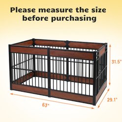 RYPetmia 6-Panel Indoor & Outdoor Foldable Heavy Duty Dog & Cat Exercise Pen, 31.5-in, Mahogany slide 2 of 9