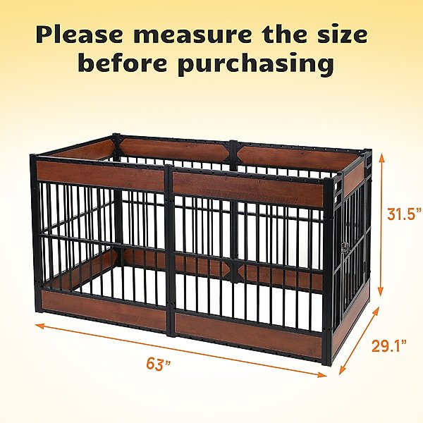 Show full view: RYPetmia 6-Panel Indoor & Outdoor Foldable Heavy Duty Dog & Cat Exercise Pen, 31.5-in, Mahogany slide 5 of 10