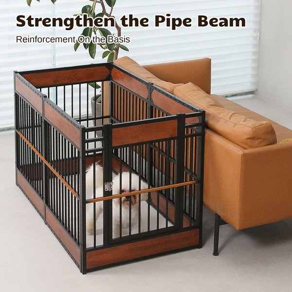 Show full view: RYPetmia 6-Panel Indoor & Outdoor Foldable Heavy Duty Dog & Cat Exercise Pen, 31.5-in, Mahogany slide 2 of 10