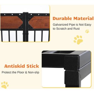 RYPetmia 6-Panel Indoor & Outdoor Foldable Heavy Duty Dog & Cat Exercise Pen, 31.5-in, Mahogany