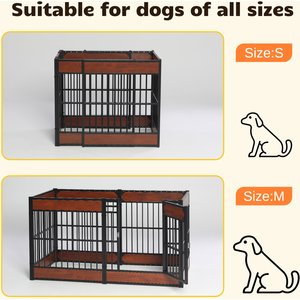 RYPetmia 6-Panel Indoor & Outdoor Foldable Heavy Duty Dog & Cat Exercise Pen, 31.5-in, Mahogany