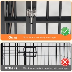 RYPetmia 6-Panel Indoor & Outdoor Foldable Heavy Duty Dog & Cat Exercise Pen, 31.5-in, Mahogany