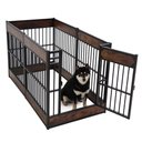 RYPetmia 6-Panel Indoor & Outdoor Foldable Heavy Duty Dog & Cat Exercise Pen, 31.5-in, Rustic Brown