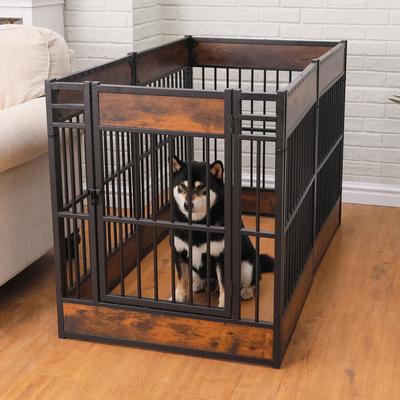 Show full view: RYPetmia 6-Panel Indoor & Outdoor Foldable Heavy Duty Dog & Cat Exercise Pen, 31.5-in, Rustic Brown slide 3 of 10