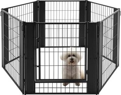 RYPetmia 6-Panel Metal Dog Exercise Pen, 31.5-in, Black