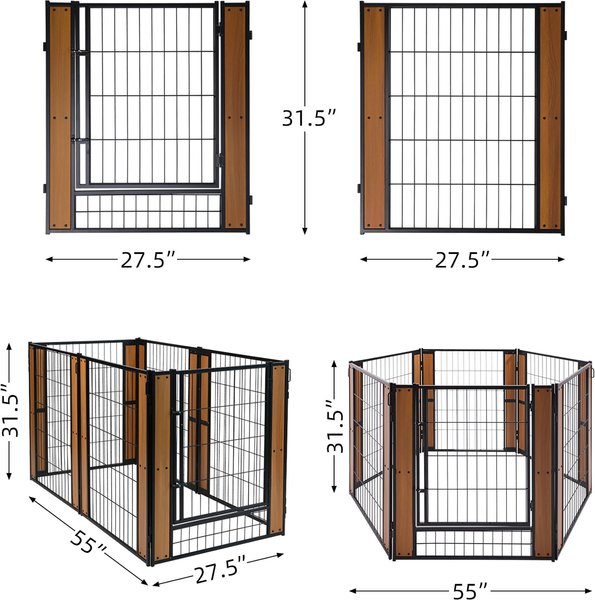 Show full view: RYPetmia 6-Panel Metal Dog Exercise Pen, 31.5-in, Brown slide 7 of 9