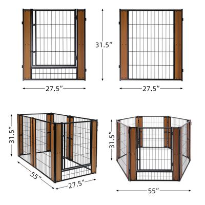 Show full view: RYPetmia 6-Panel Metal Dog Exercise Pen, 31.5-in, Brown slide 7 of 9
