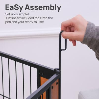 Show full view: RYPetmia 6-Panel Metal Dog Exercise Pen, 31.5-in, Brown slide 9 of 9