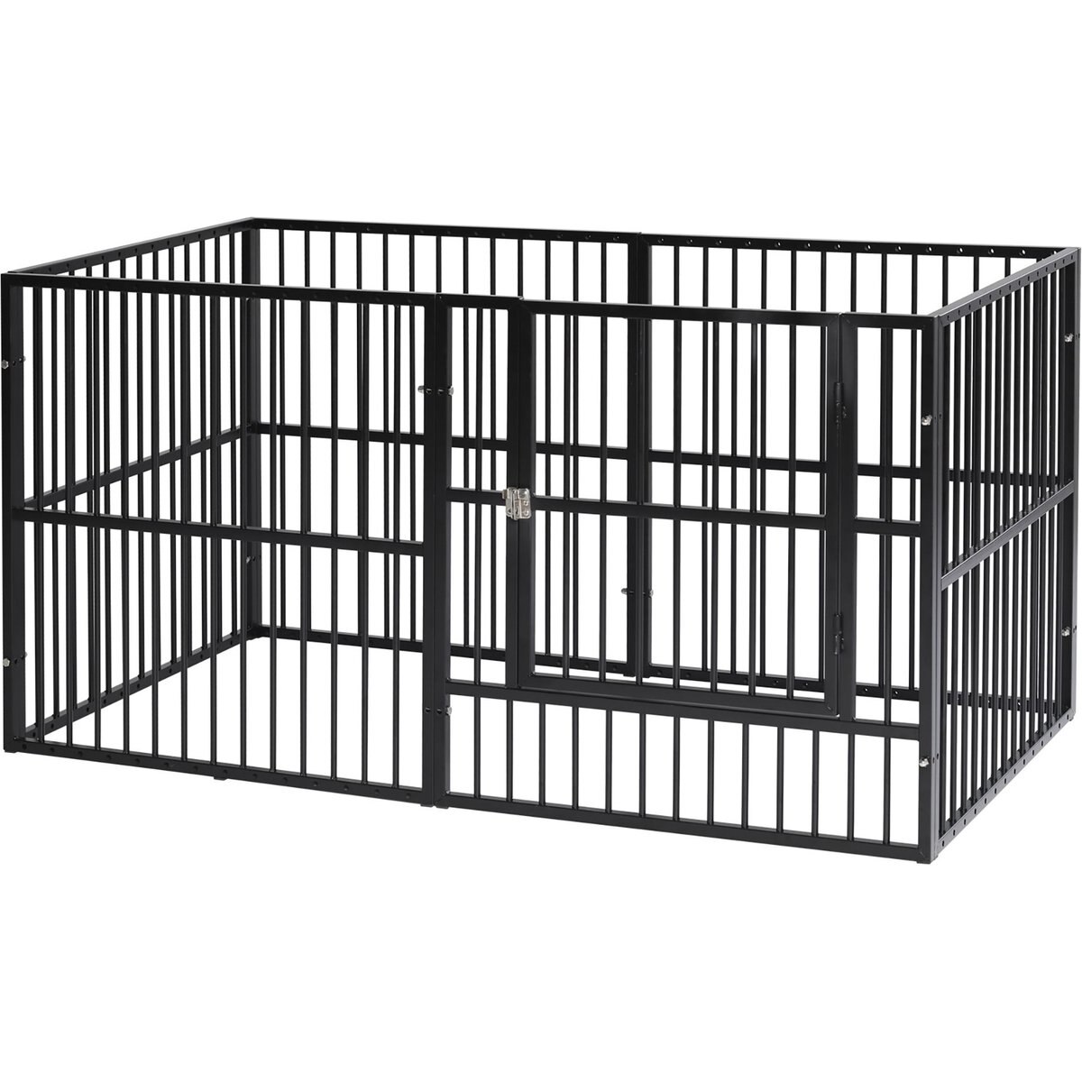 RYPetmia 6-Panel Metal Mesh Foldable Dog & Cat Exercise Pen, Black, 31.5-in