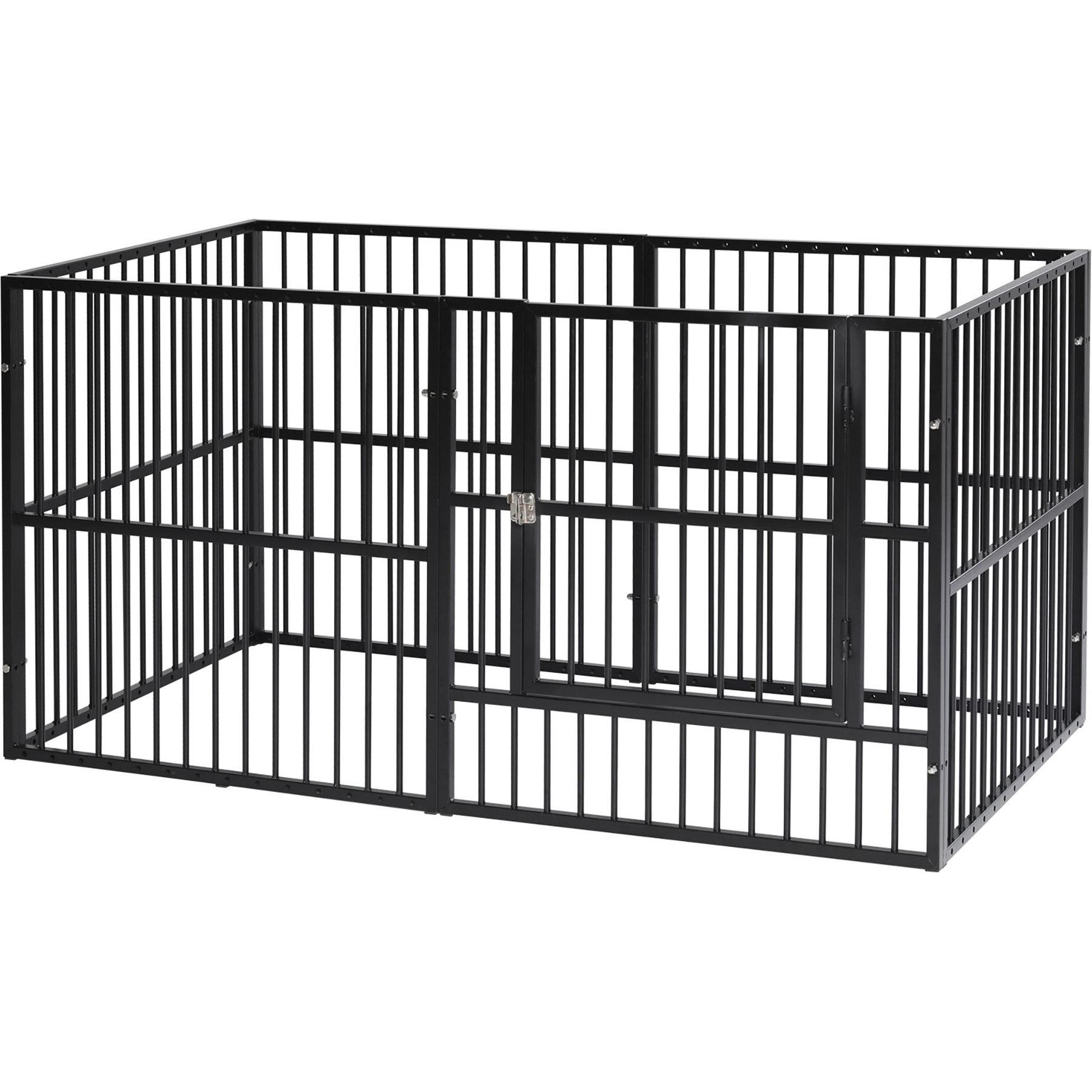 RYPetmia 6-Panel Metal Mesh Foldable Dog & Cat Exercise Pen, Black, 31.5-in