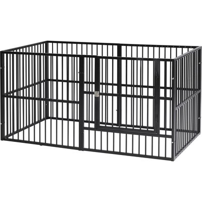 RYPetmia RYPetmia 6-Panel Metal Mesh Foldable Dog & Cat Exercise Pen, Black, 31.5-in