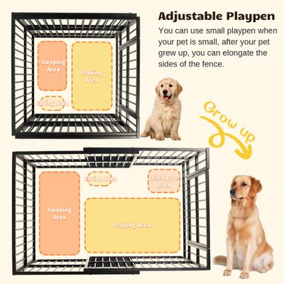 Show full view: RYPetmia 6-Panel Metal Mesh Foldable Dog & Cat Exercise Pen, Black, 31.5-in slide 4 of 10