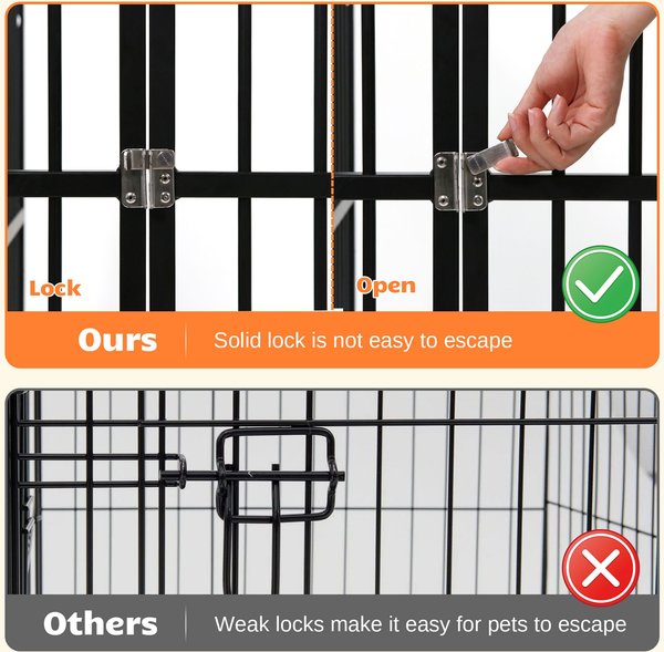 RYPetmia 6-Panel Metal Mesh Foldable Dog & Cat Exercise Pen, Black, 31.5-in