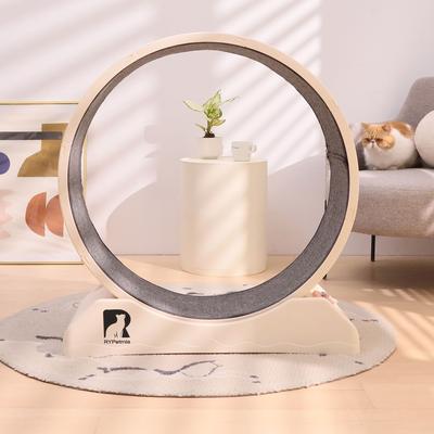 Show full view: RYPetmia Carpeted Running Wheel Cat Treadmill, Large: 31.5-in, Custard slide 8 of 10