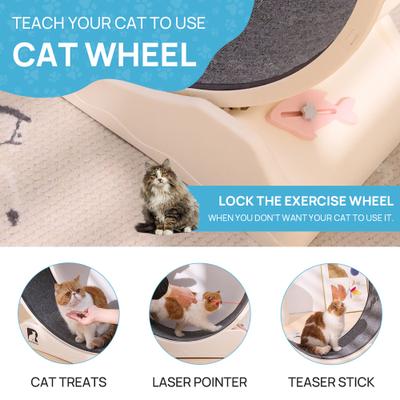 Show full view: RYPetmia Carpeted Running Wheel Cat Treadmill, Large: 31.5-in, Custard slide 6 of 10
