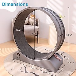 RYPetmia Carpeted Running Wheel Cat Treadmill, Large: 31.5-in, ‎Gray slide 2 of 9