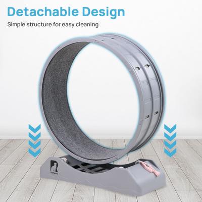 Show full view: RYPetmia Carpeted Running Wheel Cat Treadmill, Large: 31.5-in, ‎Gray slide 5 of 11