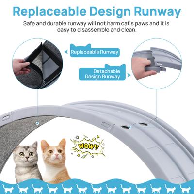 Show full view: RYPetmia Carpeted Running Wheel Cat Treadmill, Large: 31.5-in, ‎Gray slide 8 of 11