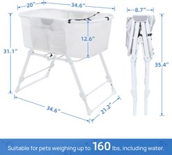 RYPetmia Elevated Folding Dog Bathtub Wash Station, ‎Gray slide 2 of 9