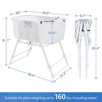 Show full view: RYPetmia Elevated Folding Dog Bathtub Wash Station, ‎Gray slide 5 of 9
