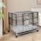 Show in main carousel: RYPetmia Heavy Duty Indoor & Outdoor Double Door Dog Crate with Wheels, Silver, 38 inch slide 3 of 9